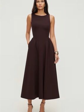 Dynamite Sleeveless Dark Brown Maxi Dress
